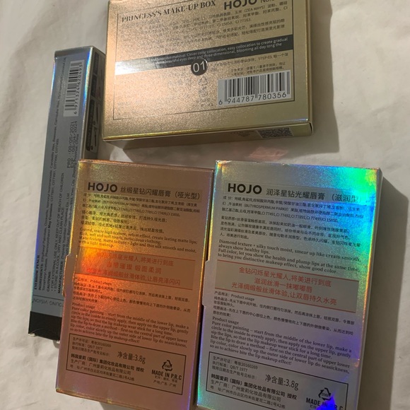 Rhinestone Diamond Silver and Gold Eyeshadow, Eyebrow Pencil and 2 Lipsticks NIB - Picture 4 of 16